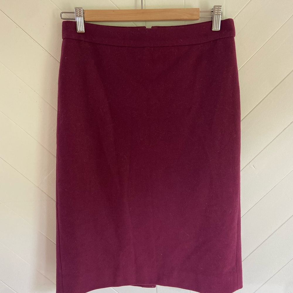 J. Crew Red Midi Pencil Skirt for Work